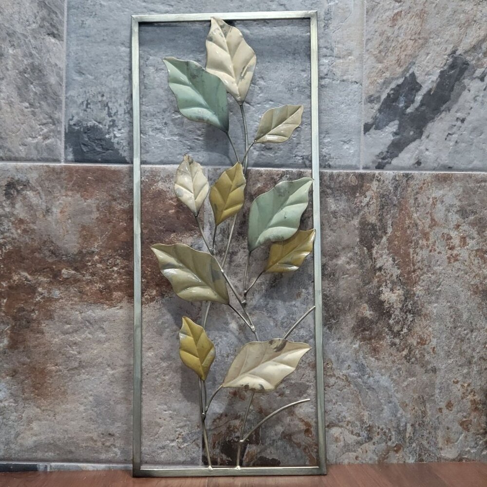 Pastel Leaves Metal Art Wall Decor